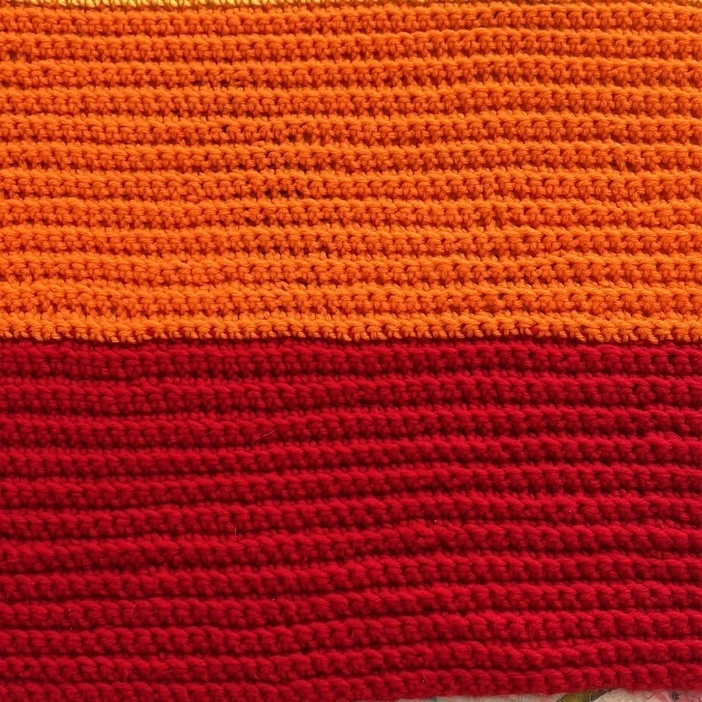ML Rossetti Rainbow Knit Afghan Throw Blanket Striped Retro 50x43